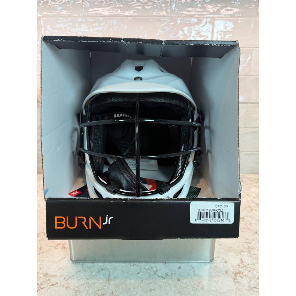 Warrior Burn Jr Youth Lacrosse Helmet White  Certified New